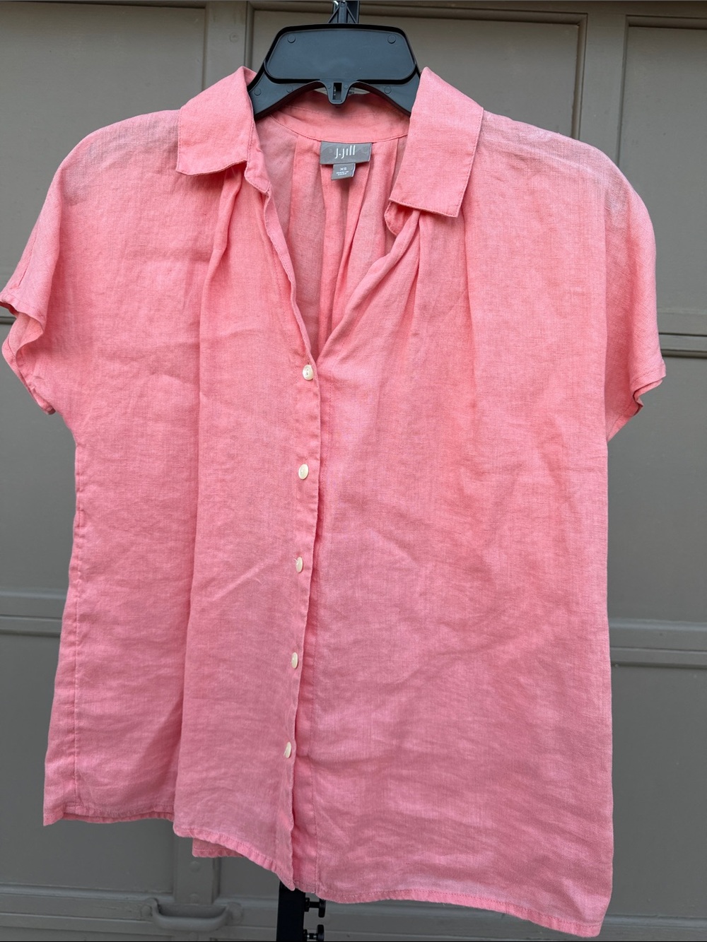 Eddie Bauer Coral Short-Sleeve Button-Front Linen Shirt